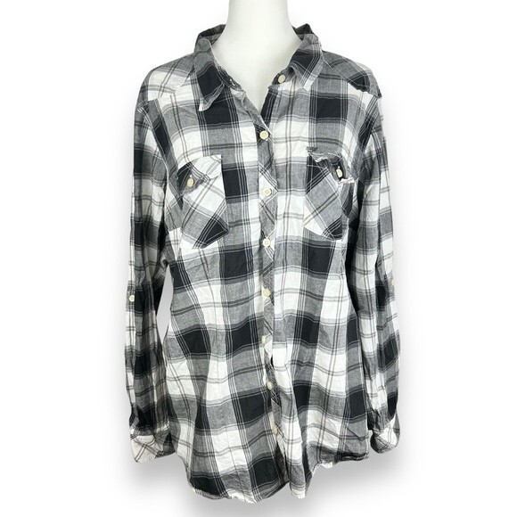 Torrid Plaid Long Sleeve Button Down Shirt Size 2 - Picture 1 of 8